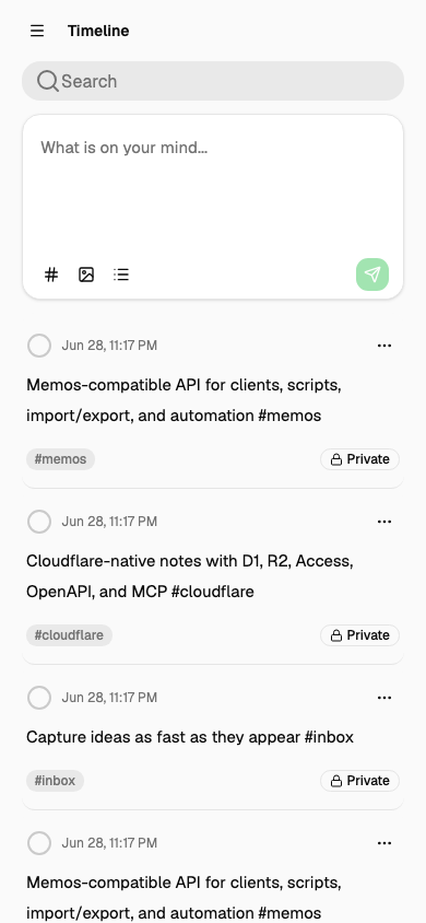 FlareMo mobile timeline screenshot